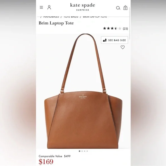 Kate Spade Brown Leather Tote - Picture 11 of 11